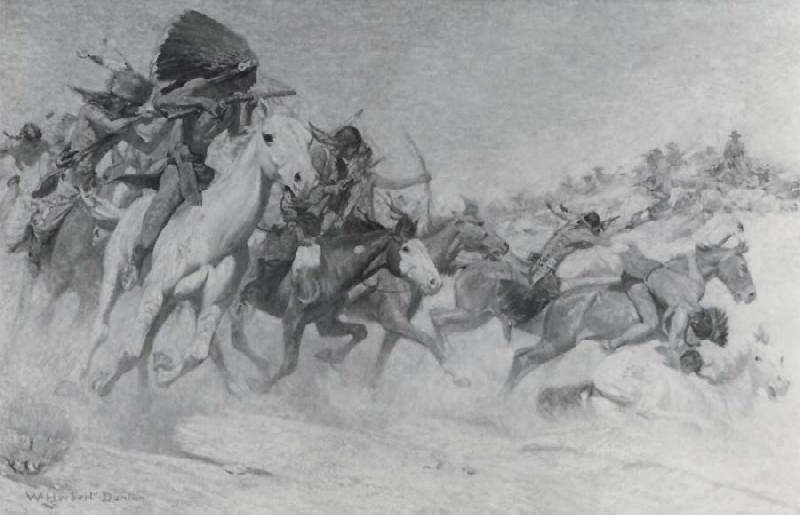 William Herbert Dunton The Custer Fight Germany oil painting art